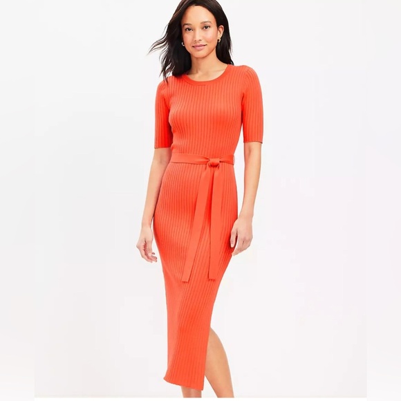 LOFT Ribbed Elbow Sleeve Maxi Dress Soft & Flattering Fit! Small petite - Picture 1 of 15